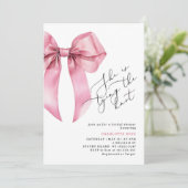 Invitation Elle attache le noeud Pink Bow Bridal (Debout devant)