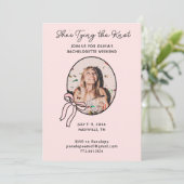 Invitation Elle Attache le Nœud Rubans & Bébés Enterrement de (Debout devant)