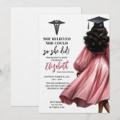 Invitation Elle Croyait Qu'Elle Pouvait Faire Ses Études (Devant / Derrière)