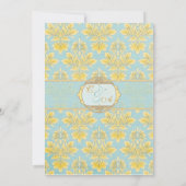 Invitation Elle Damask Light Blue Mariage initiation (Dos)