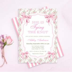 Invitation Elle est en train de nouer la Fête des mariées de