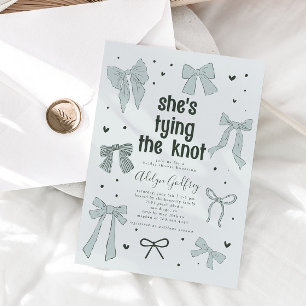 Invitation Elle est en train de nouer la Fête des mariées de