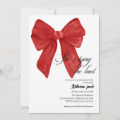 Invitation Elle est en train de nouer le noeud rouge Bow nupt (Devant)