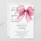 Invitation Elle est en train de nouer ses 20s Pink Bow 30e an (Devant)