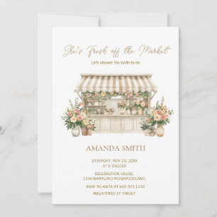 Invitation Elle est fraîche du marché Beige neutre de mariage