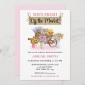 INVITATION ELLE EST FRAÎCHE DU MARCHÉ FLORAL RUSTIQUE (Devant / Derrière)