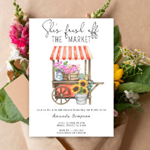 Invitation Elle est fraîche du marché Flower Bridal douche
