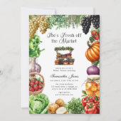 Invitation Elle est fraîche sortie du marché Gingham Baby Sho (Devant)