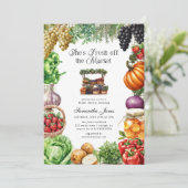 Invitation Elle est fraîche sortie du marché Gingham Baby Sho (Debout devant)