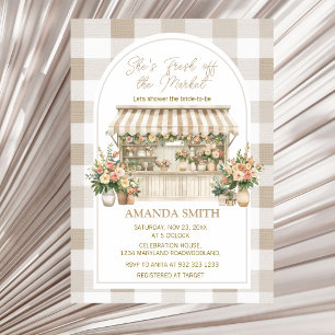 Invitation Elle est fraîchement arrivée sur le marché Gingham