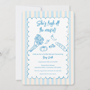 Invitation Elle est fraîchement sortie du marché Fête Prénupt