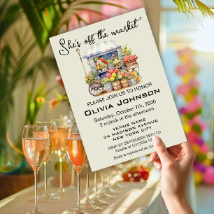 Invitation Elle est hors du Marché Beige Floral Baignade de M
