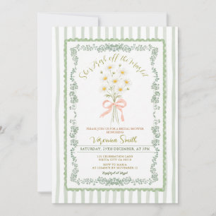Invitation Elle est hors du marché Daisy Floral Fête de maria