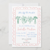 Invitation "Elle est hors du marché" Fête des mariées tirée à (Devant)