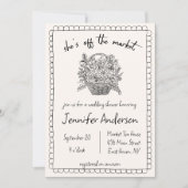 Invitation "Elle est hors du marché" Fête des mariées tirée à (Devant)