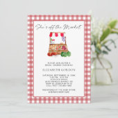 Invitation Elle est hors du marché Gingham Shower de Mariée (Debout devant)