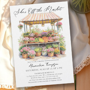Invitation Elle est hors du marché Stand de fleurs Baby Showe