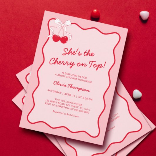 Invitation Elle est la cerise sur la Fête des mariées supérie