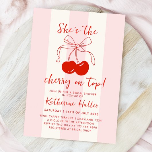 Invitation Elle est la cerise sur la Fête des mariées supérie
