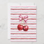 Invitation Elle est la cerise sur le Baby shower de coquette  (Dos)