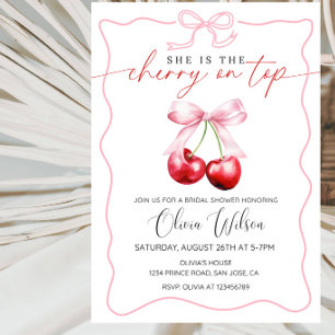 Invitation Elle est la cerise sur le dessus de la fête d'ente