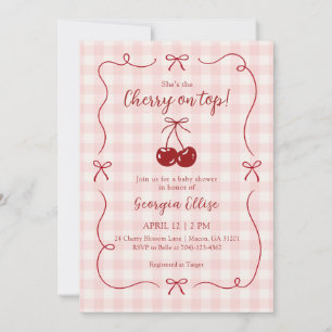 Invitation Elle est la cerise sur le gâteau ! Fête des roses