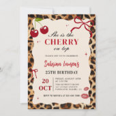 Invitation Elle est la cerise sur le gâteau Léopard Guépard A (Devant)