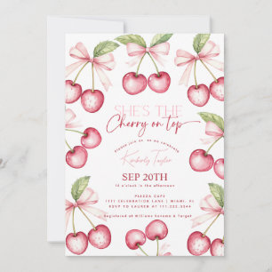 Invitation Elle est la cerise sur le gâteau Rose Rouge Enterr