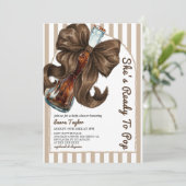 Invitation Elle est prête à accoucher Baby Shower Arc Neutral (Debout devant)