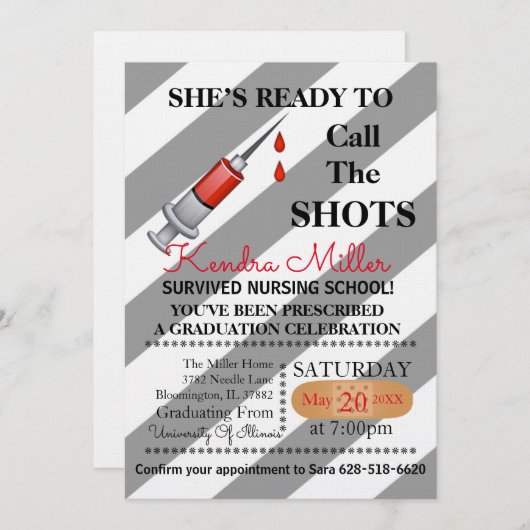 Invitation Elle est prête à appeler les chaussures (Devant / Derrière)