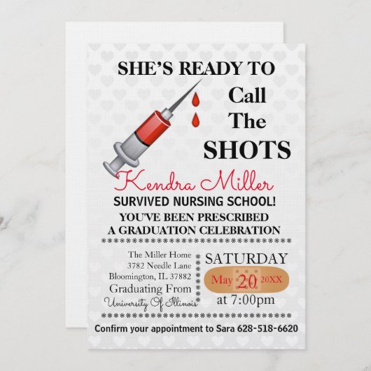 Invitation Elle est prête à appeler les chaussures (Devant / Derrière)