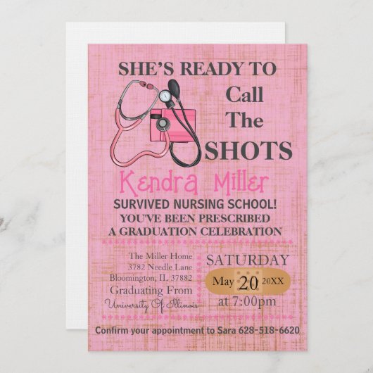 Invitation Elle est prête à appeler les chaussures (Devant / Derrière)