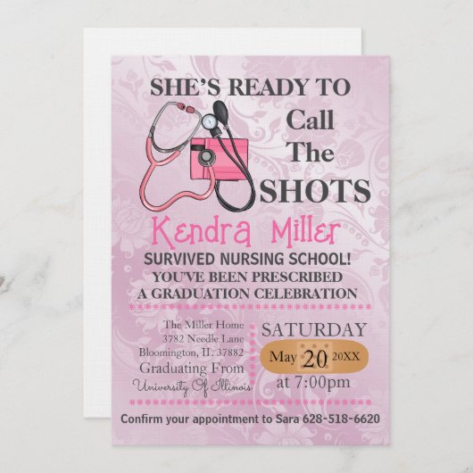 Invitation Elle est prête à appeler les chaussures (Devant / Derrière)