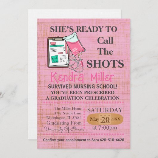 Invitation Elle est prête à appeler les chaussures (Devant / Derrière)