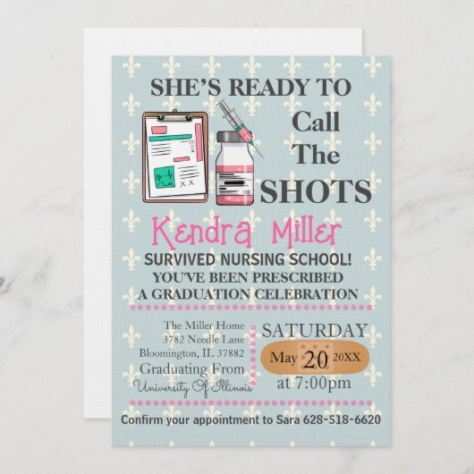 Invitation Elle est prête à appeler les chaussures (Devant / Derrière)