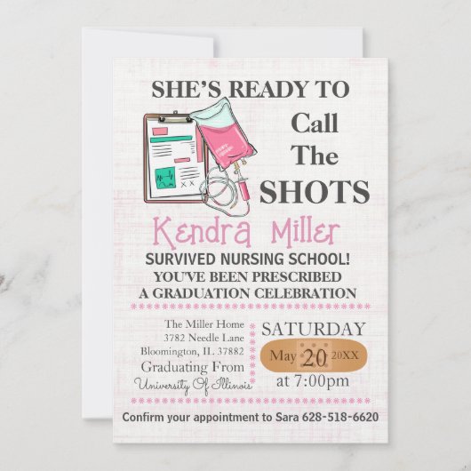 Invitation Elle est prête à appeler les chaussures (Devant)