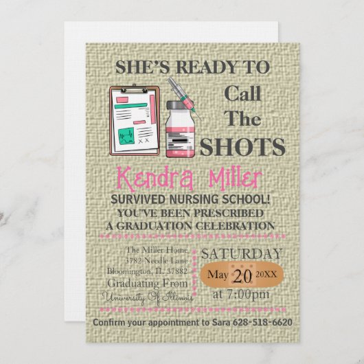 Invitation Elle est prête à appeler les chaussures (Devant / Derrière)