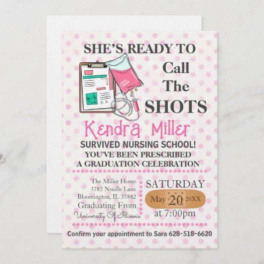 Invitation Elle est prête à appeler les chaussures (Devant / Derrière)