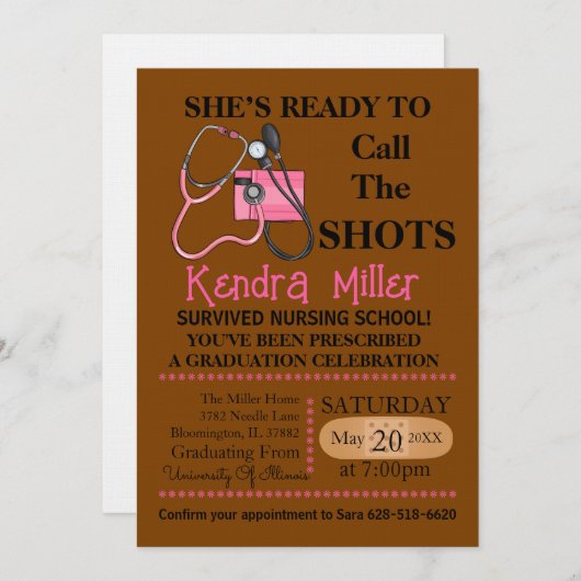 Invitation Elle est prête à appeler les chaussures (Devant / Derrière)