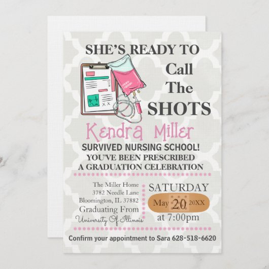 Invitation Elle est prête à appeler les chaussures (Devant / Derrière)