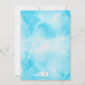 Invitation Elle est prête à faire du Baby shower bleu et or (Dos)