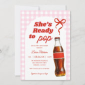 Invitation Elle est prête à faire du Baby shower de soda pour (Devant)