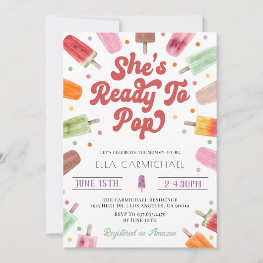 Invitation Elle est prête à faire du Baby shower populaire (Devant)