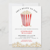 Invitation Elle est prête à faire du pop-corn Baby shower (Devant)