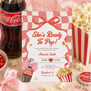 Invitation Elle est prête à faire éclater Fille Rose Fête Pr