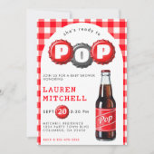 Invitation Elle est prête à pop de soda de Baby shower rouge (Devant)