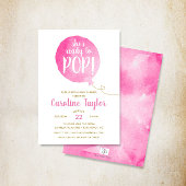 Invitation Elle est prête à pop rose et or bébé fille douche