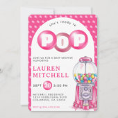 Invitation Elle est prête à taper Bubblegum Baby shower fille (Devant)