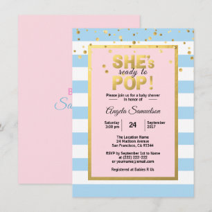 Invitation Elle est prête au baby shower de FILLE de GARÇON