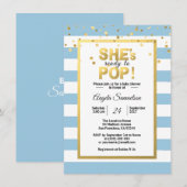 Invitation Elle est prête pour le Baby shower POP Gold BOY (Devant / Derrière)